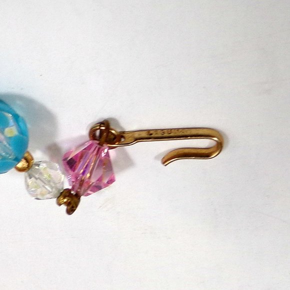 AB Crystals Pink Blue Petals Rhinestone Necklace - Picture 4 of 5